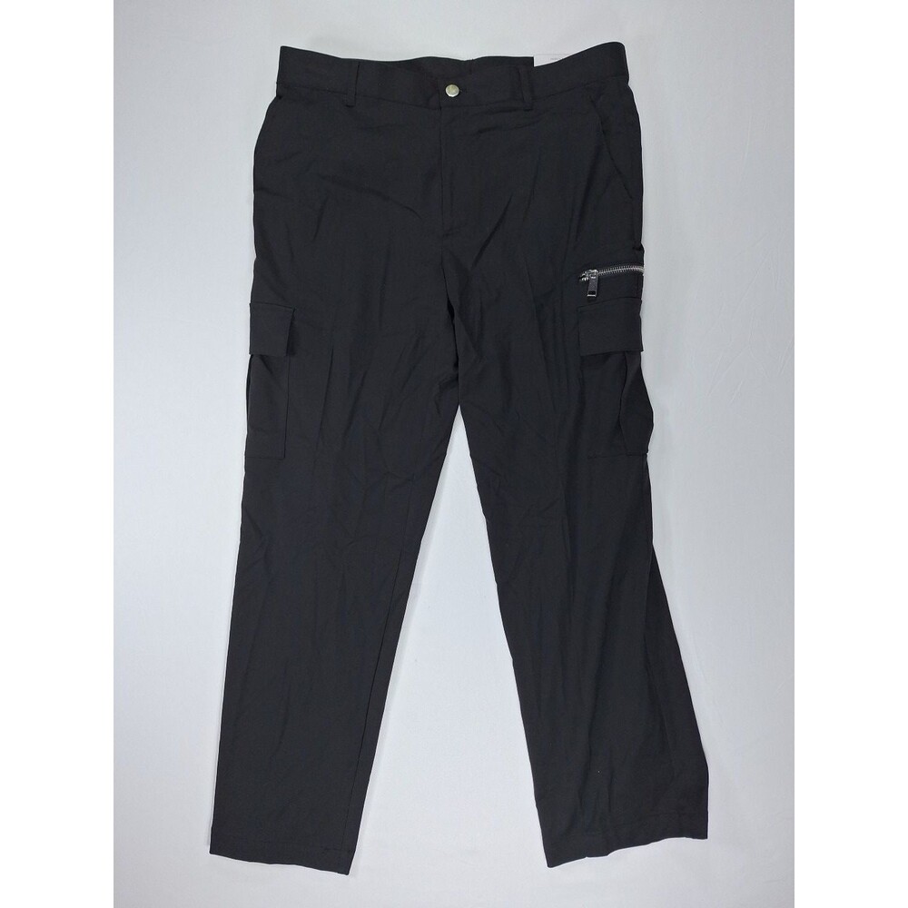 INC International Concepts Mens 32x32 Black Cargo Pants Lightweight Stretch